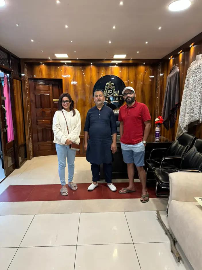 Iman Chakraborty and Nilanjan Ghosh, singer and composer, at Shahjee Arts